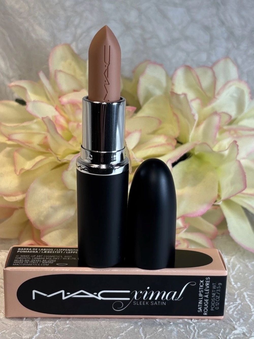 MAC MACXIMAL 833 CREME D'NUDE Sleek Satin Lipstick Full Size 0.12oz NIB